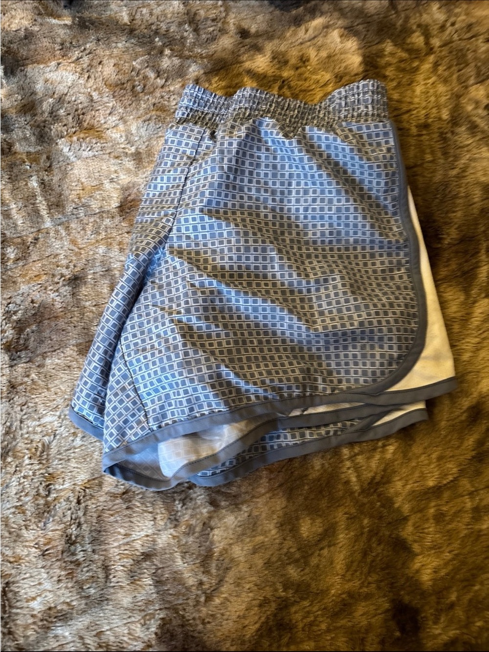 Women’s Light Blue Patterned Athletic Shorts